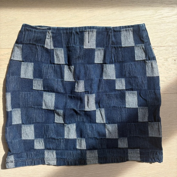 Denim patchwork mini skirt - Picture 4 of 5